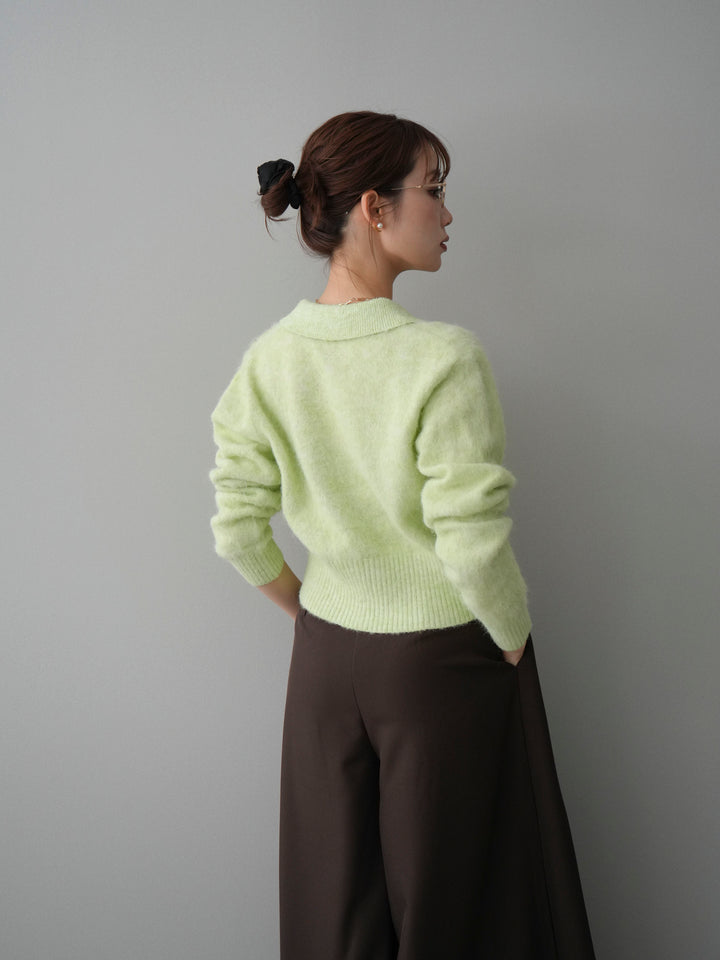 [SET]モヘア衿付きボタンプルオーバー+選べるアクセセット(2set)