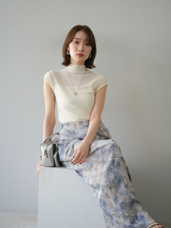 [預訂] 透視彈性上衣/象牙白