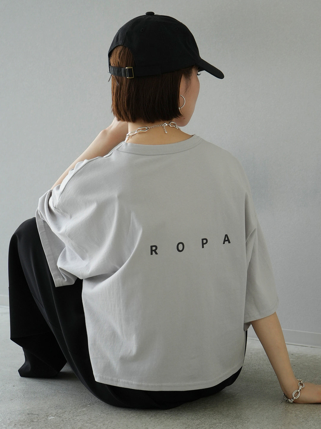 [Pre-order] Back logo print oversized T-shirt/Gray