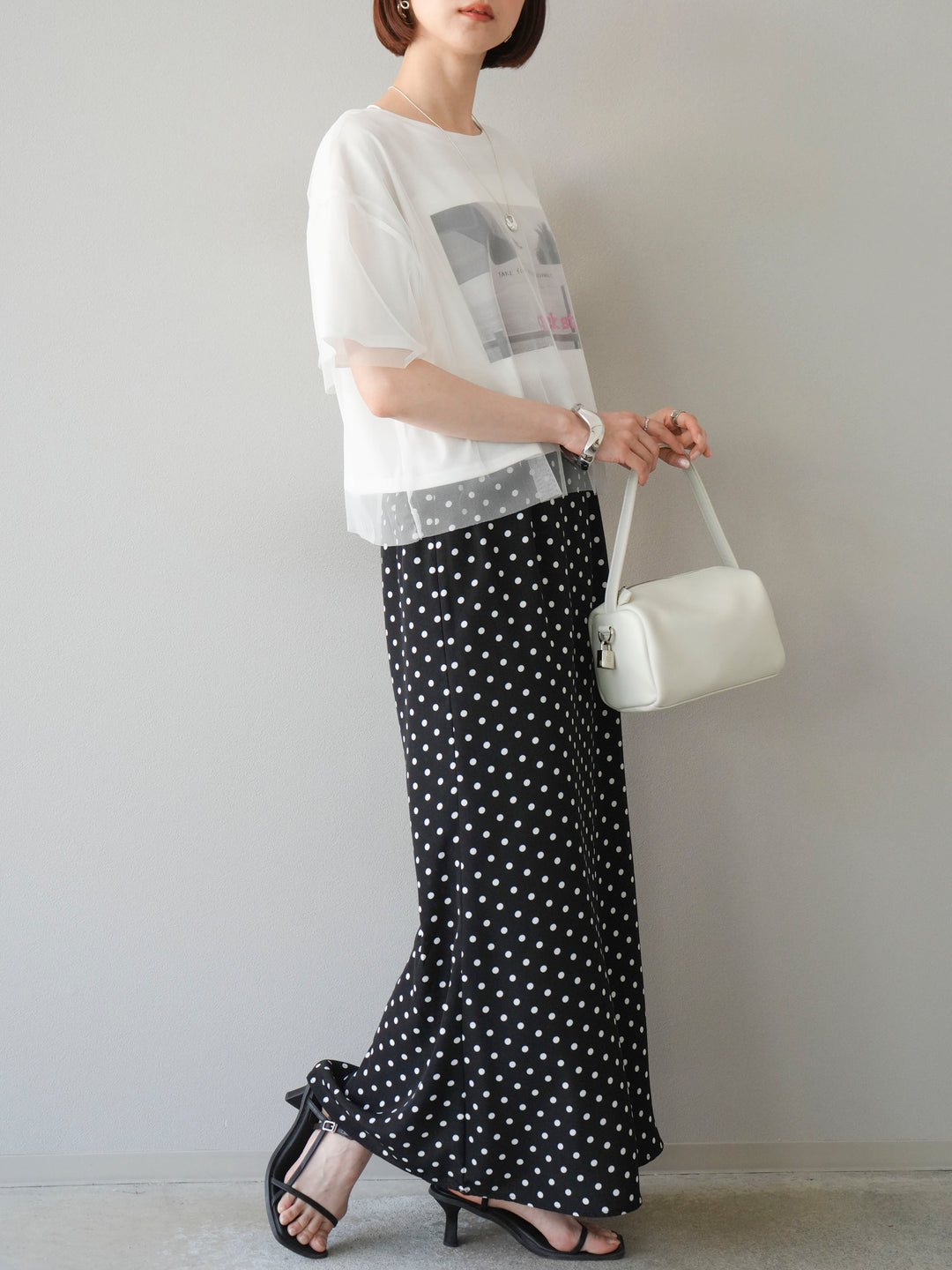 [予約]ドットAラインスカート/ブラック