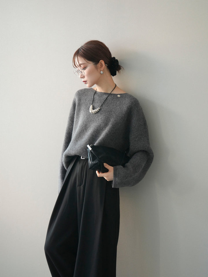 [SET]アンゴラタッチボートネッククロップドプルオーバー+アンゴラタッチボートネッククロップドプルオーバー(2set)