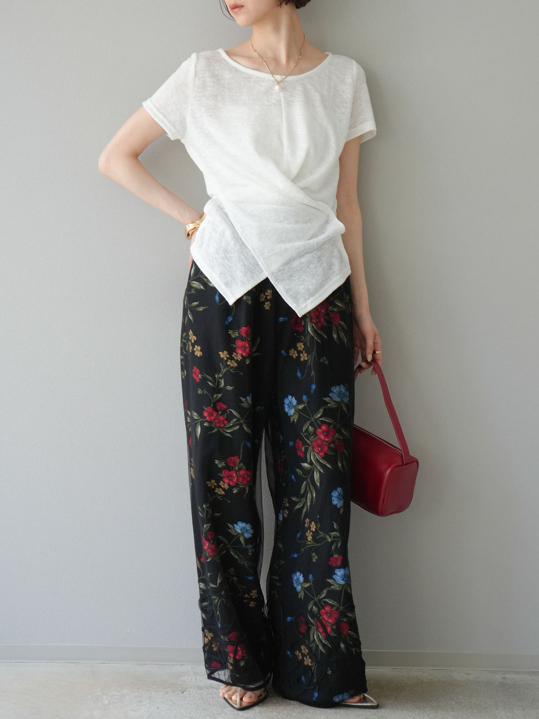 [予約]カシュクールシアーニットプルオーバー/ホワイト