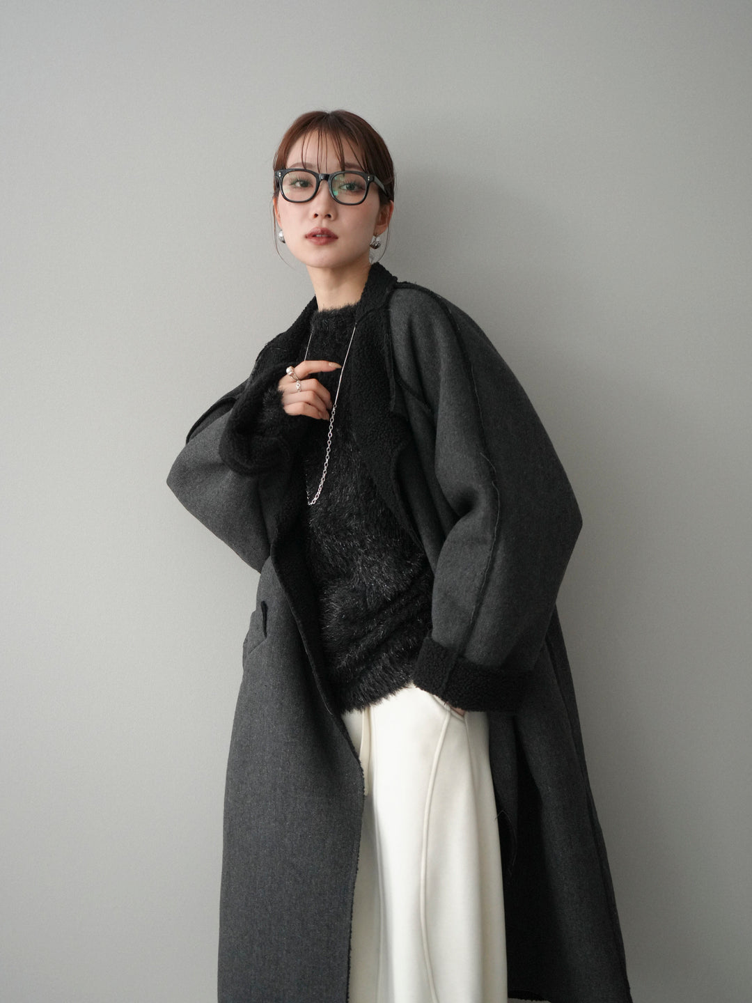 [予約]アウトシーム裏ボアコート/black