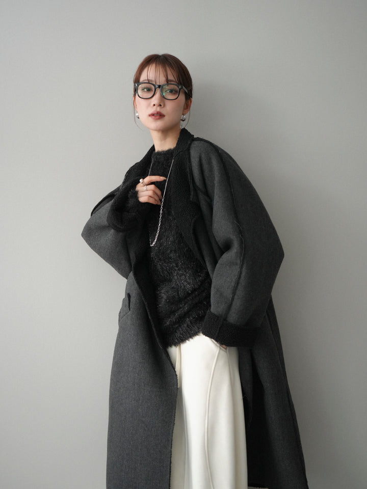 [予約]アウトシーム裏ボアコート/black