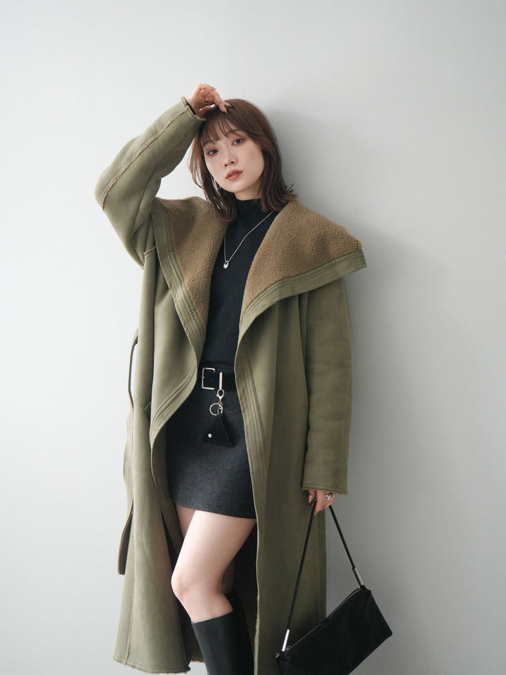 [予約]BIGカラームートンコート/khaki