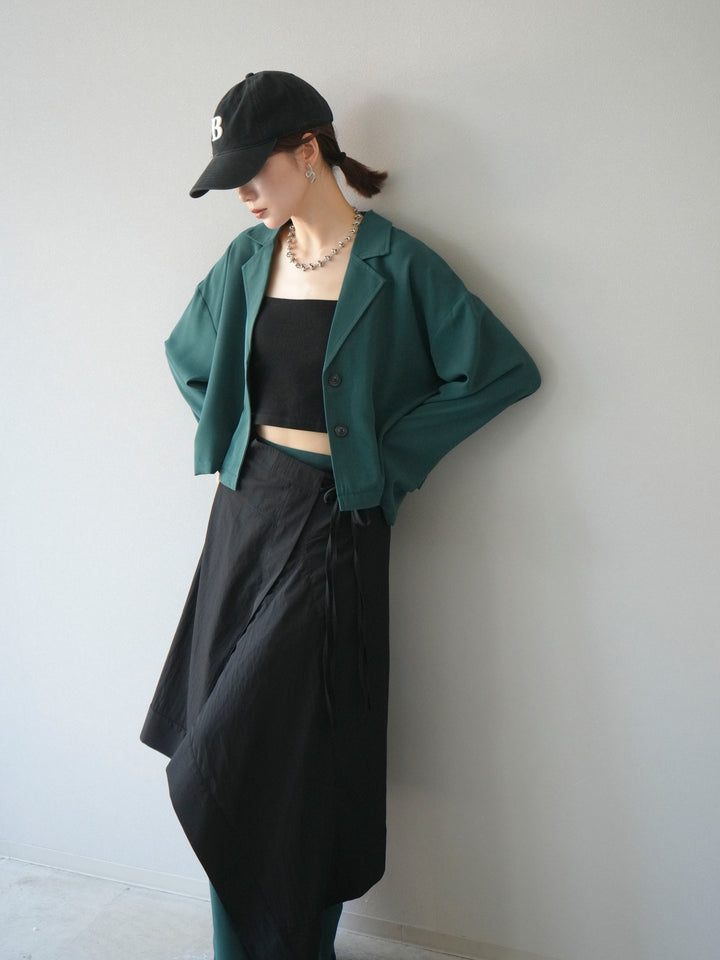 [予約]レーヨンライクショートジャケット/グリーン