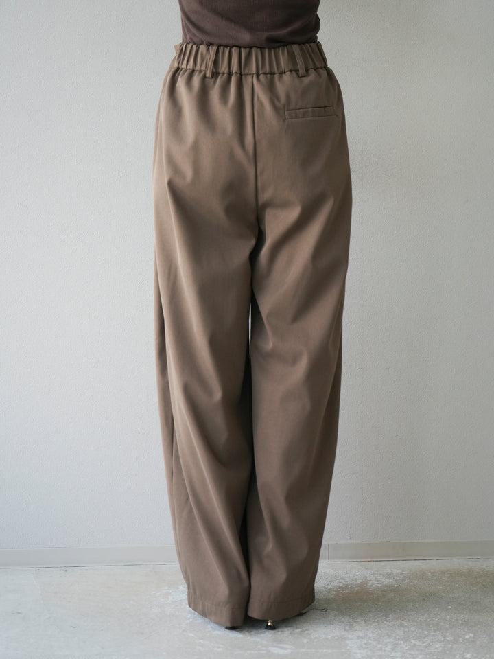 [予約]タックデザインワイドパンツ/ブラウン