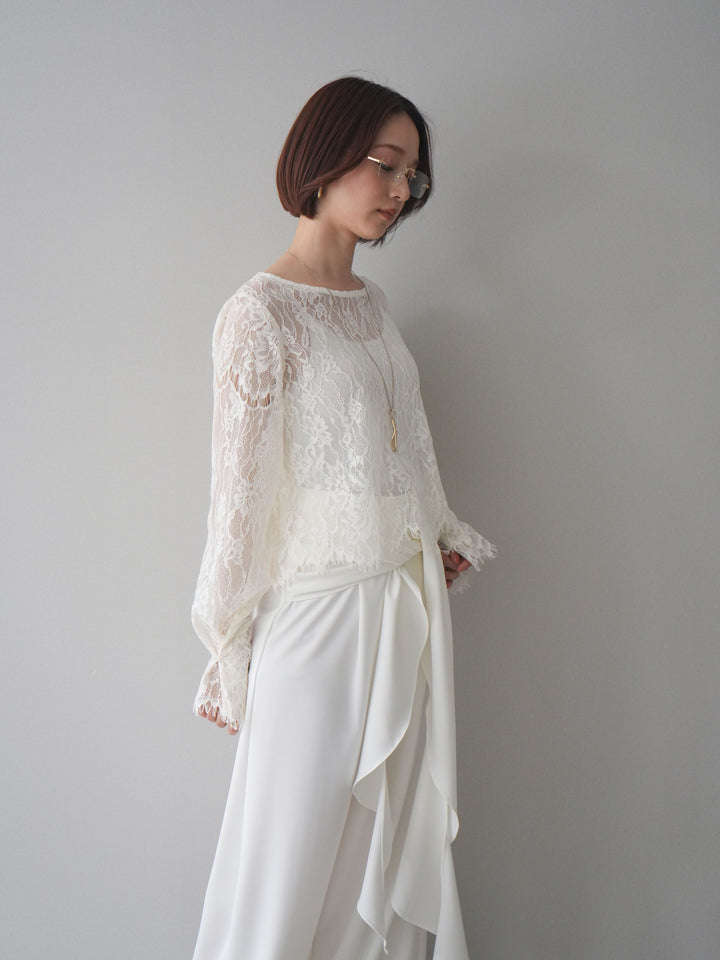 [予約]2WAYスリーブレーストップス/ivory