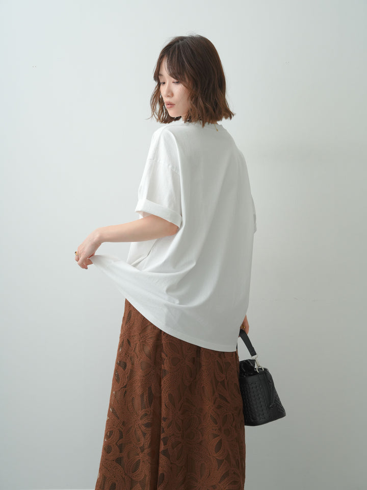 [SET]スリードッグフォトボックスTEE+フラワーレースレイヤードスカート(2set)