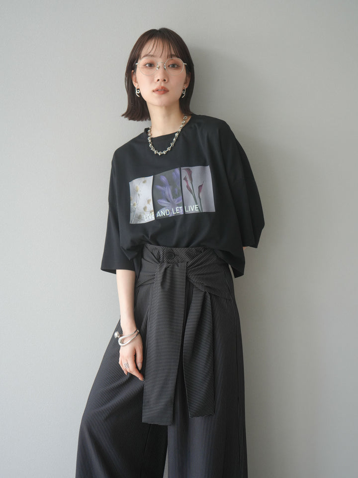 [預購] 光滑照片印花Logo變色短T卹/黑色