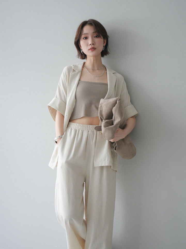 [SET]ハーフスリーブオーバージャケット+リラックスワイドパンツ(2set)