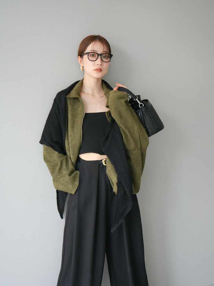 [予約]スウェードオーバーブルゾン/カーキ