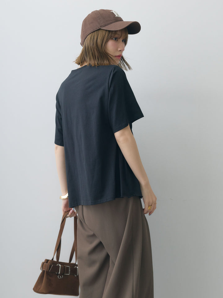 [SET]クールタッチシャーリングTEE+クレープデシンタックワイドパンツ(2set)