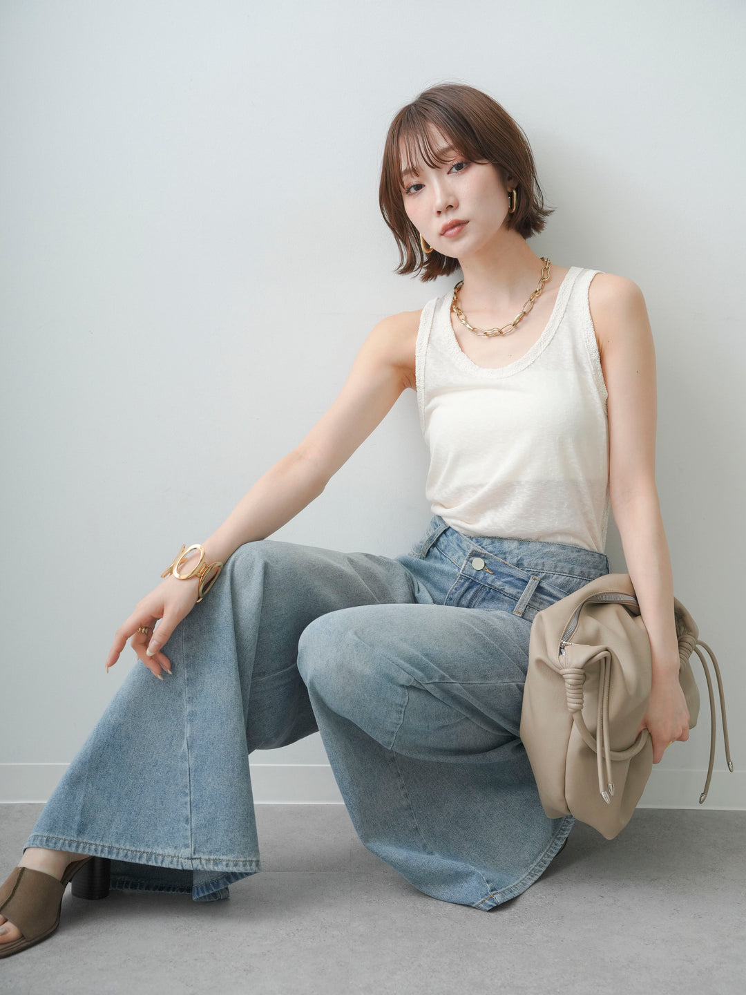 [SET]バックレースタンクトップ+選べるアクセセット(2set)