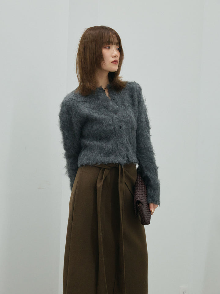 【Allure】[SET]モヘアタッチクロップドニットプルオーバー+モヘアタッチクロップドニットプルオーバー(2set)