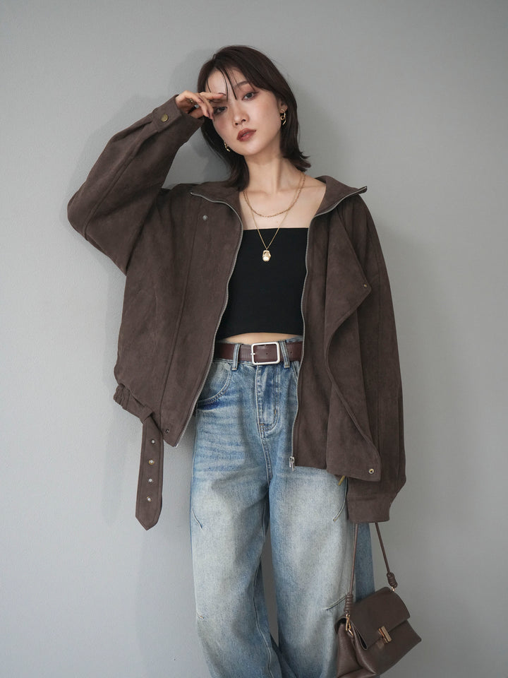 [予約]スエードライダースミドルジャケット/brown