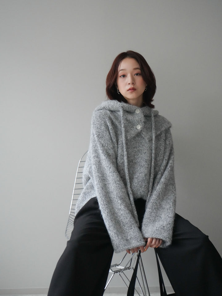 [SET]バラクラバSETニットプルオーバー+ベルトループデザインワイドパンツ(2set)