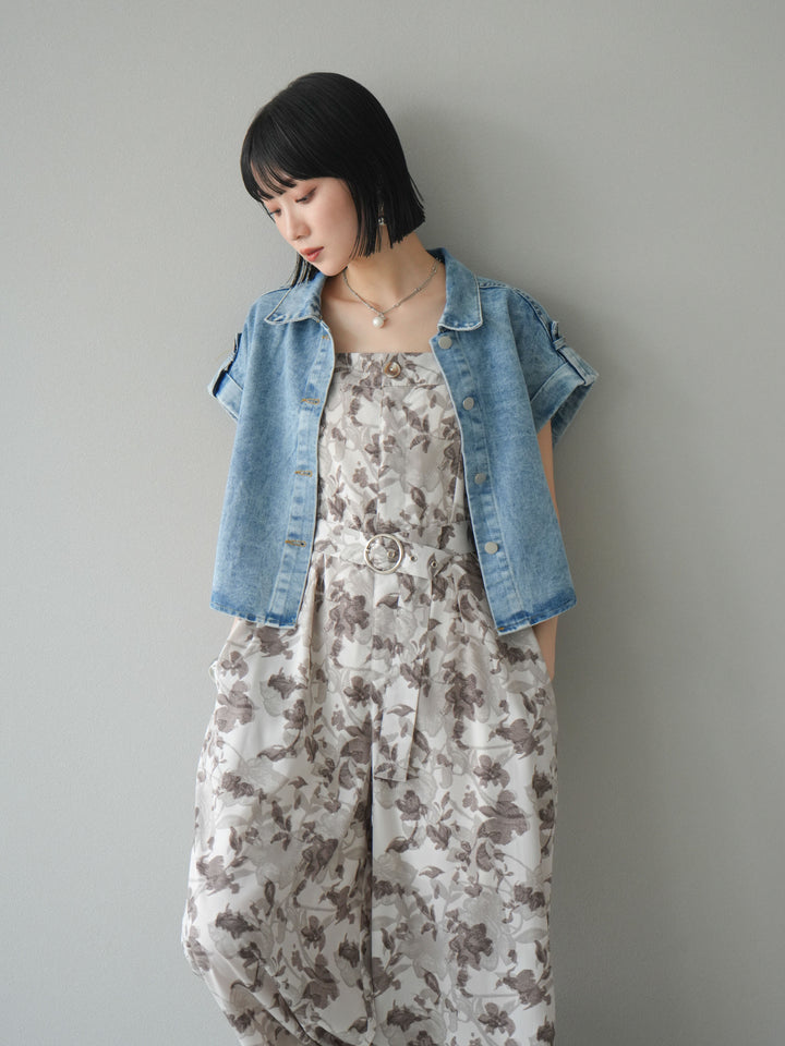 [予約]デニムショートハーフジャケット/ライトブルー