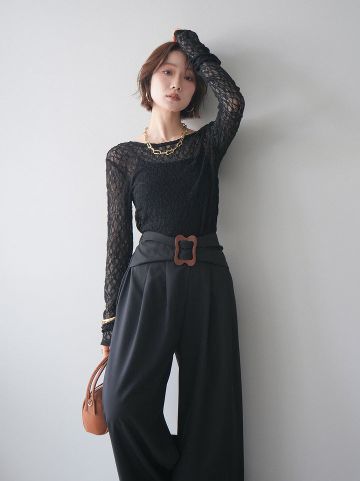 [予約]バックラウンドジャガードレーストップス/black