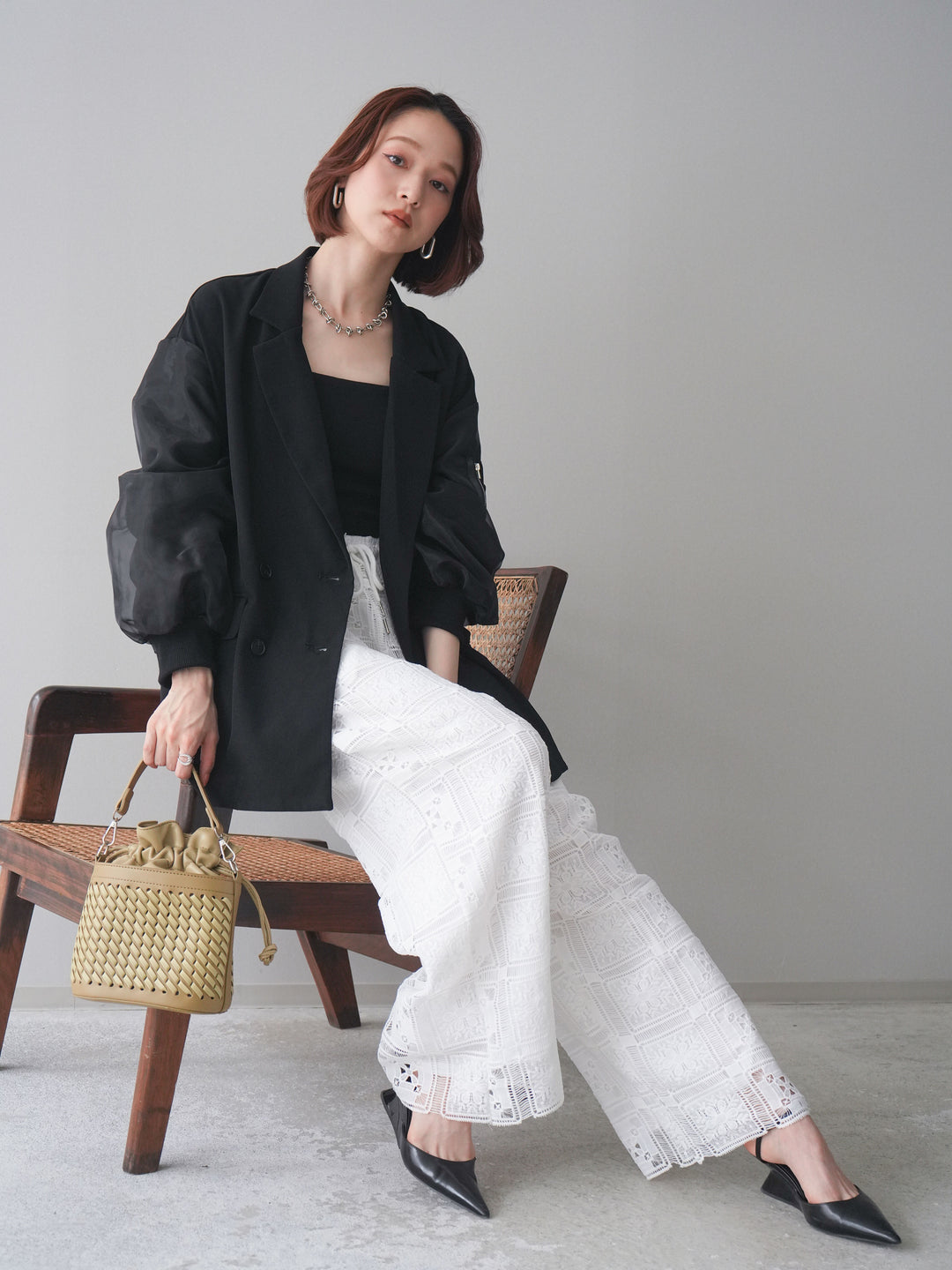 [予約]MA-1ドッキングデザインジャケット/black