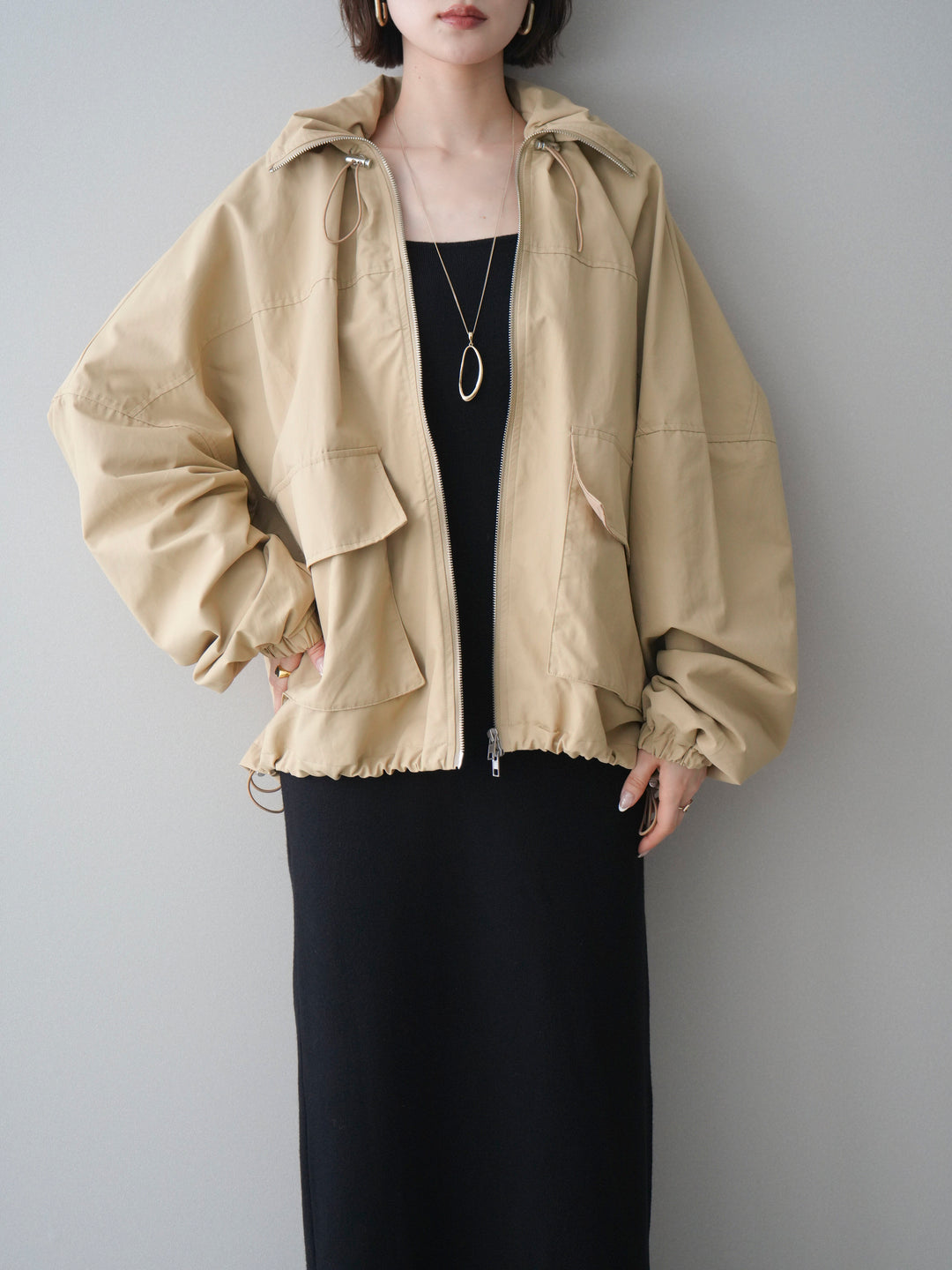 [予約]2WAYニットワンピース/black