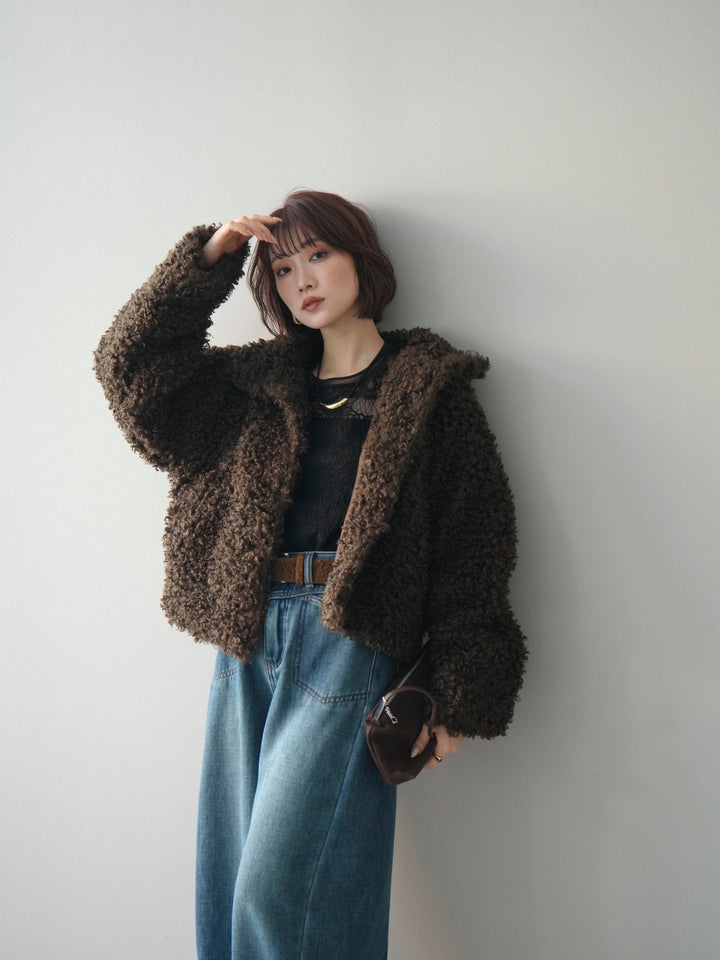 [SET]プードルファーミドルスタンドブルゾン+プードルファーミドルスタンドブルゾン(2set)