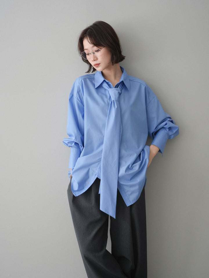 [SET]ボウタイ付オーバーシャツ+選べるアクセセット(2set)