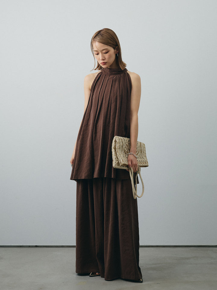 [SET] 桃色拉絨吊帶衫＆寬褲 SET UP（2 套）