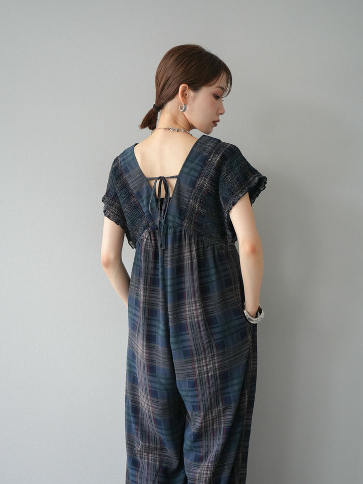 [SET]シアーチェックシャーリングサロペット+シアーチェックシャーリングサロペット(2set)