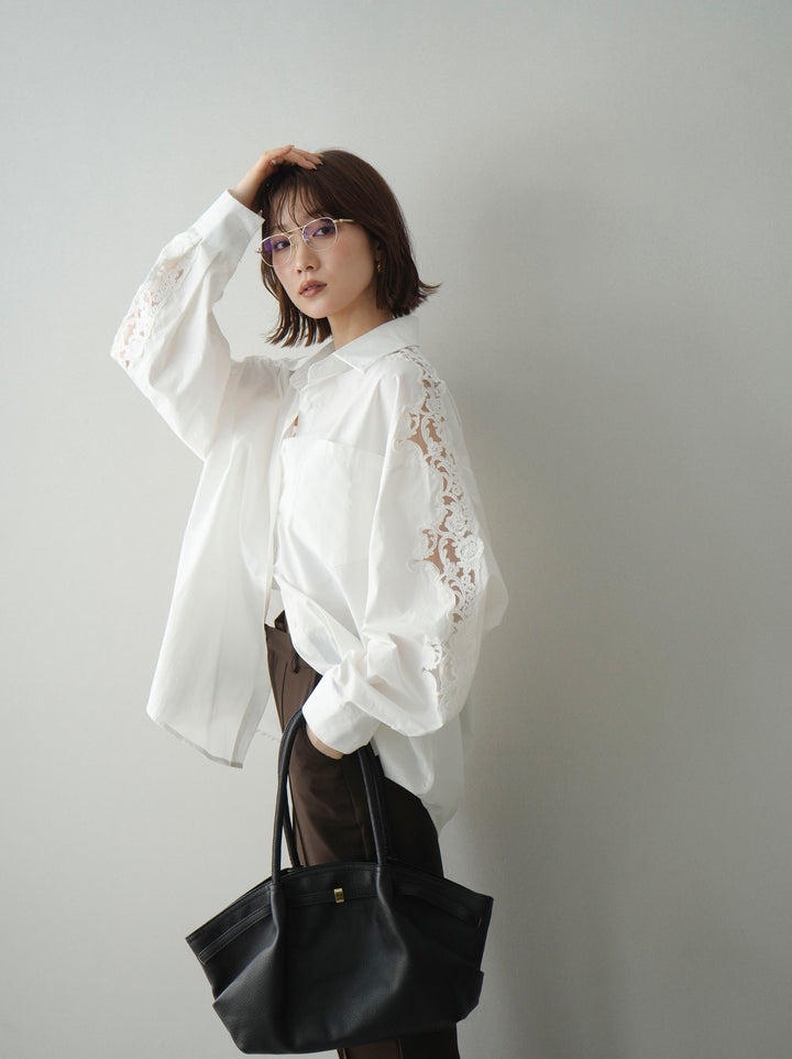 [SET]アームレースブロードシャツ+選べるアクセセット(2set)