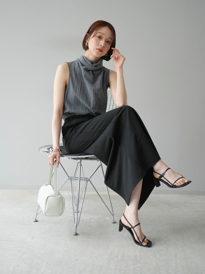 [SET] 後繫帶無袖上衣 + 運動長裙 (2set)