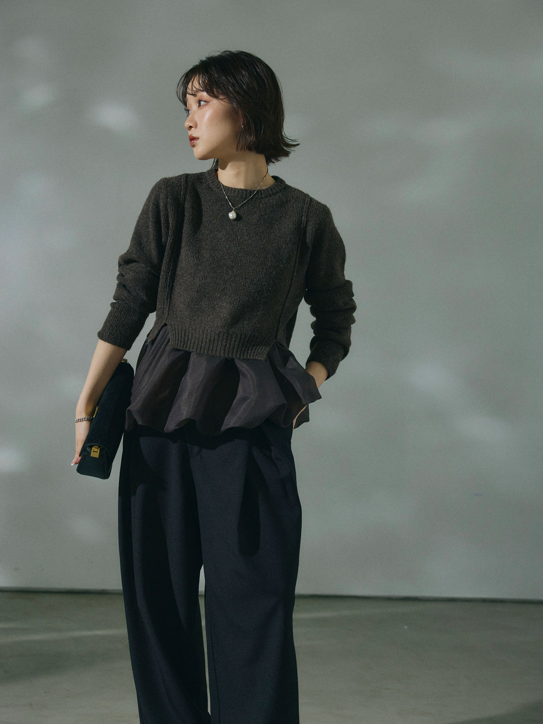 【Allure】[SET]オーガンジーバルーンキャミアンサンブルニット+オーガンジーバルーンキャミアンサンブルニット(2set)