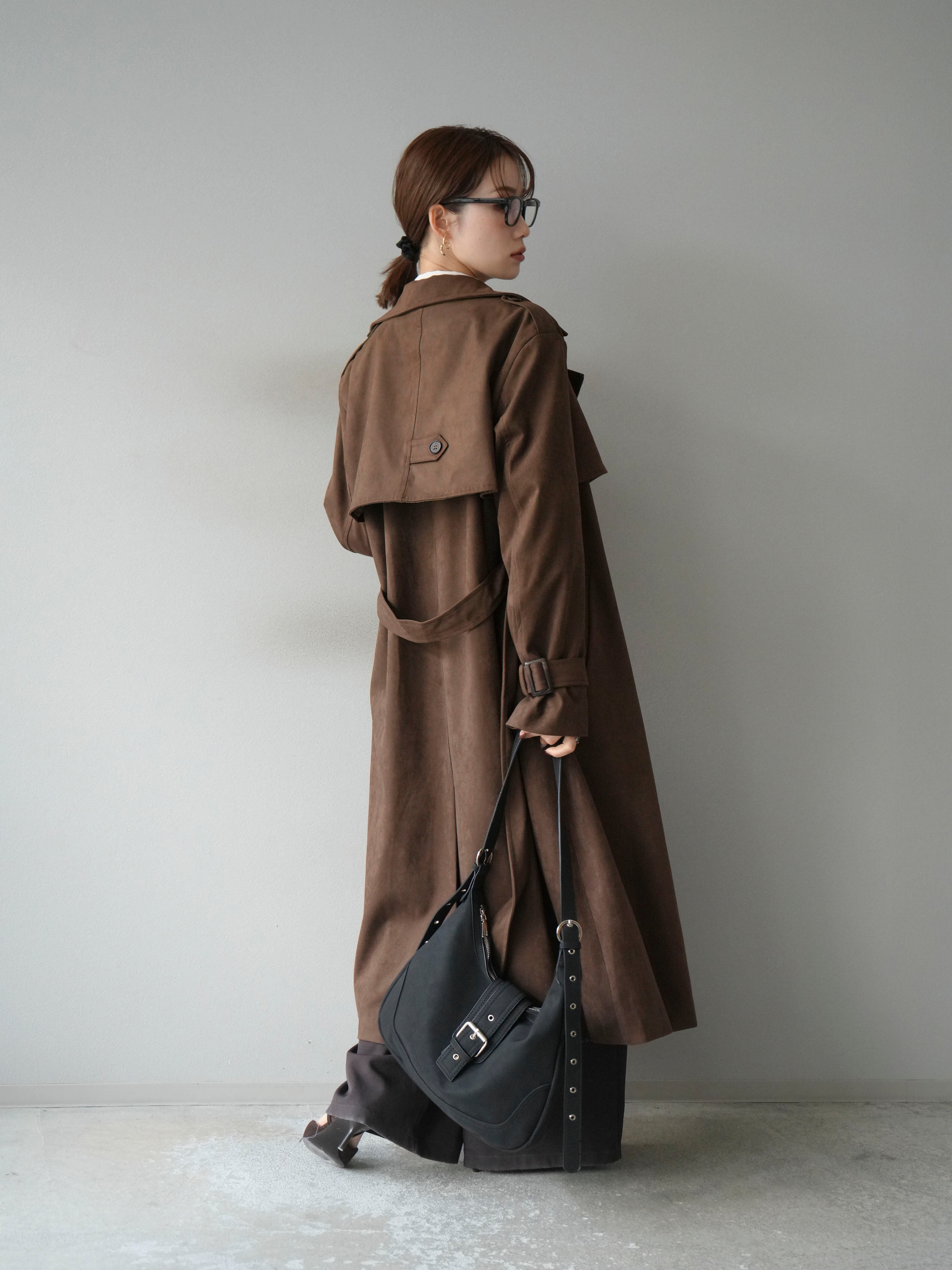 予約]スエードトレンチコート/ブラウン – Lumier