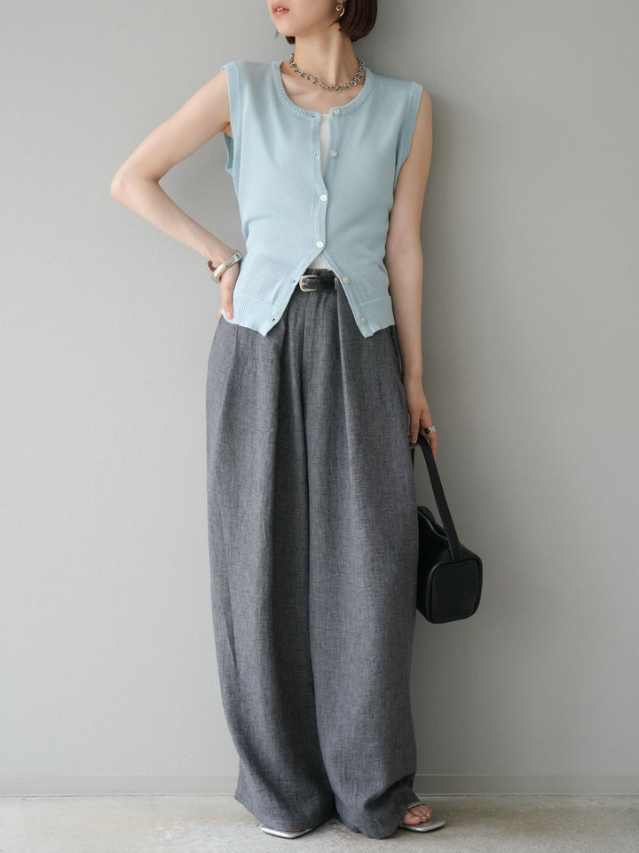 [予約]ウエストベルトニットベスト/ブルー