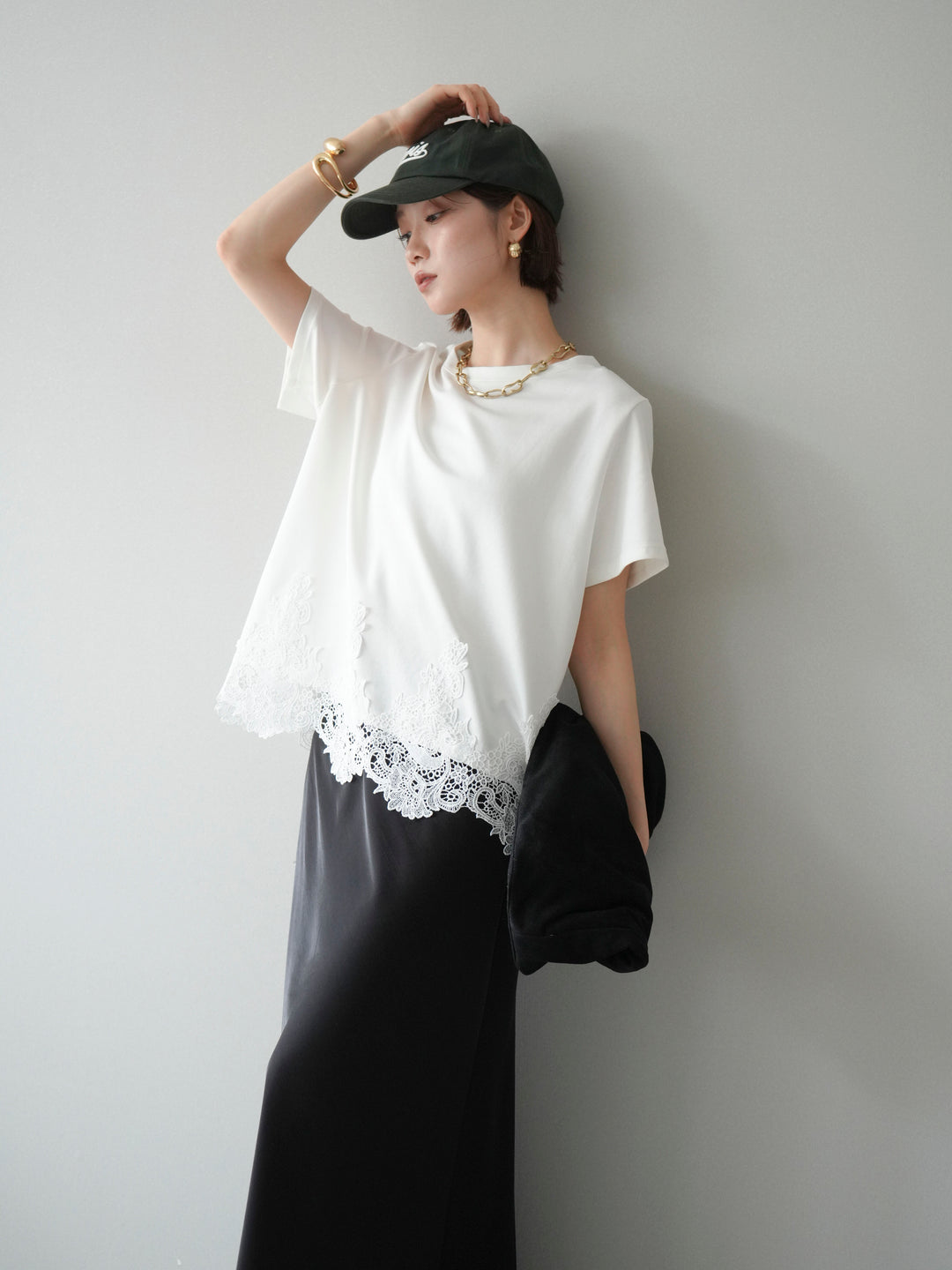 [予約]レースコンビボックスTEE/white