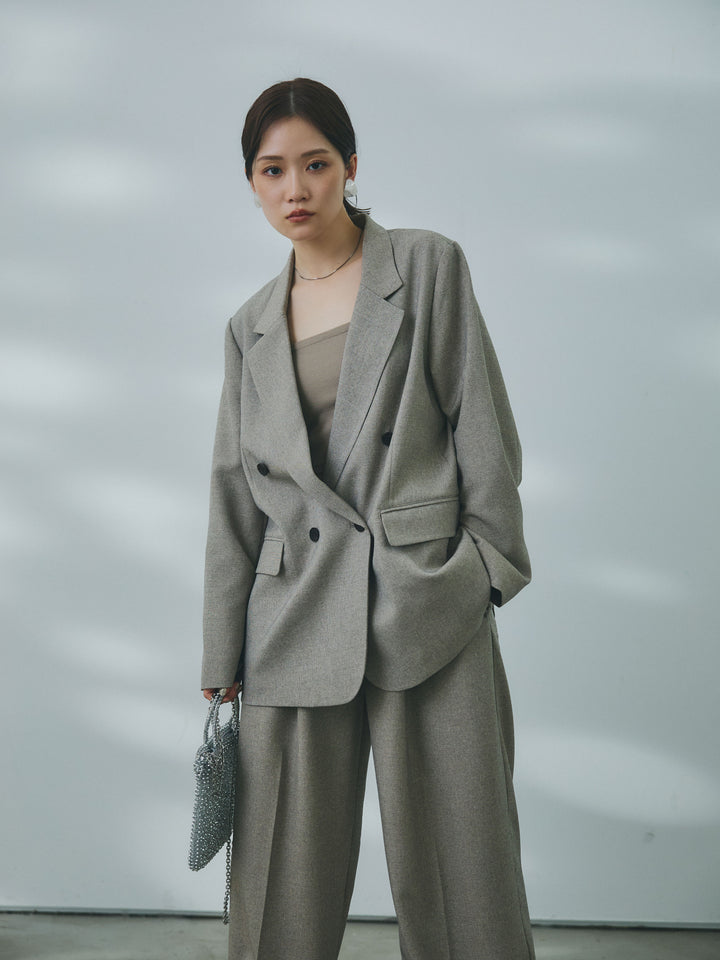 【Allure】[SET]杢調ライトテーラードジャケット+杢調ライトテーラードジャケット(2set)