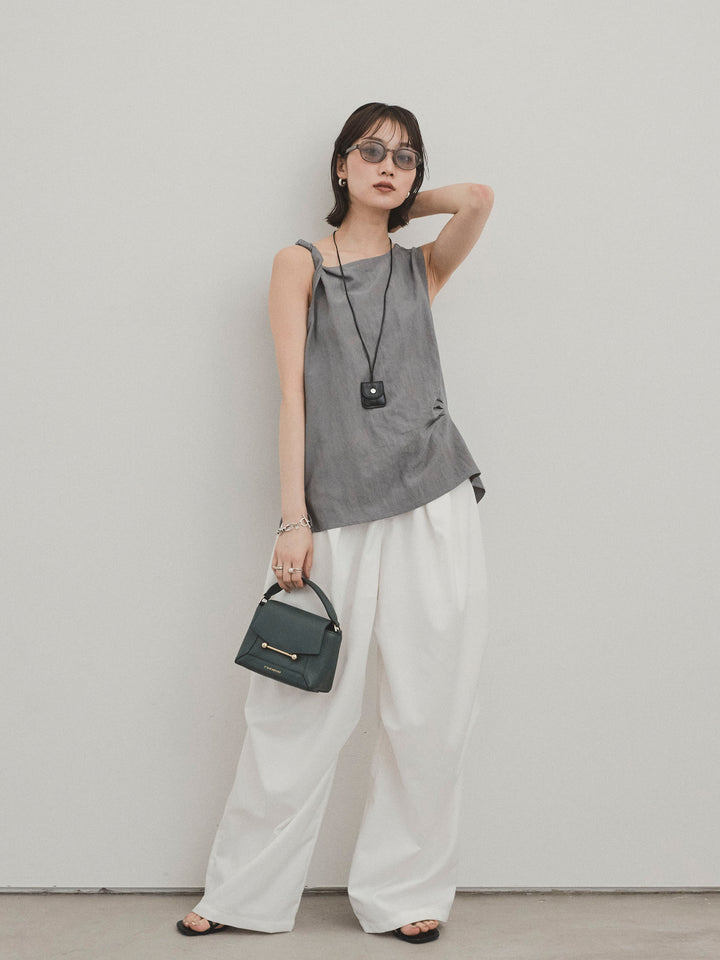 [預購] Design Loop 側邊褶褲/白色