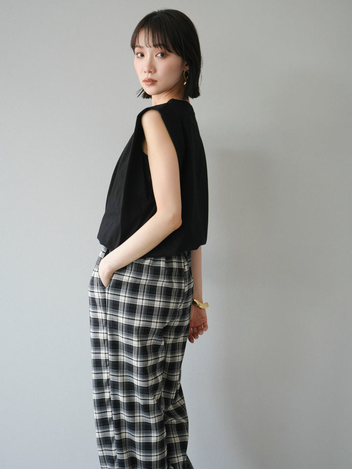 [予約]ショルダータックフレンチスリーブプルオーバー/ブラック