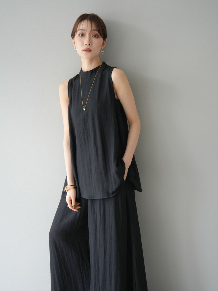 [SET]ホルターネックバックスリットブラウス＆スーパーワイドパンツSET UP(2set)