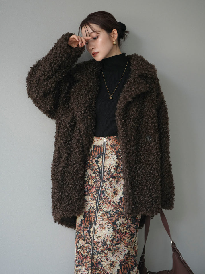 [予約]プードルファーダブルミドルコート/brown