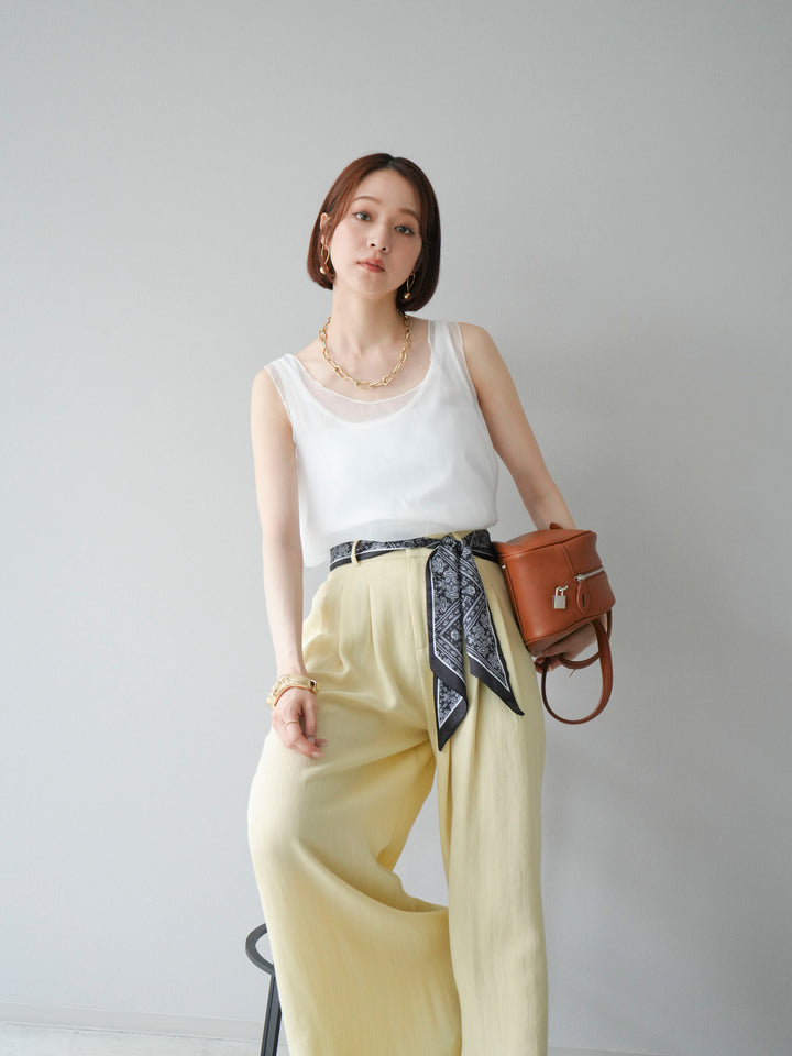 [予約]オーガンジーレイヤードタンクトップ/ホワイト