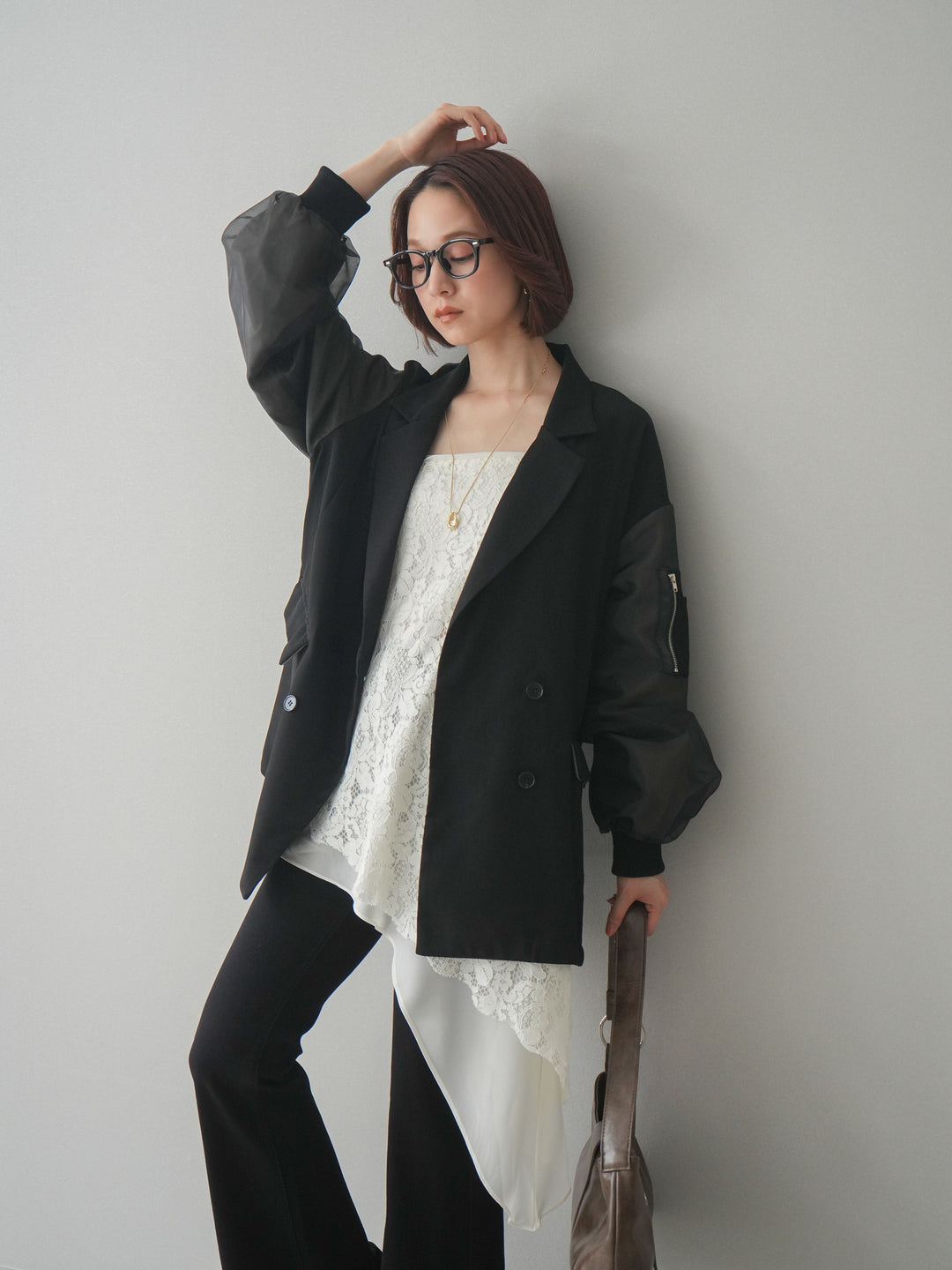 [SET]MA-1ドッキングデザインジャケット+選べるアクセセット(2set)