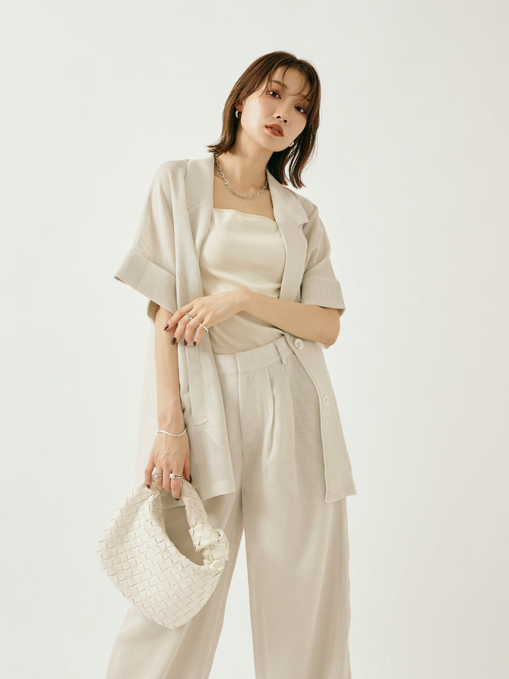 【Allure】[SET]メッシュハーフテーラードジャケット+メッシュハーフテーラードジャケット(2set)