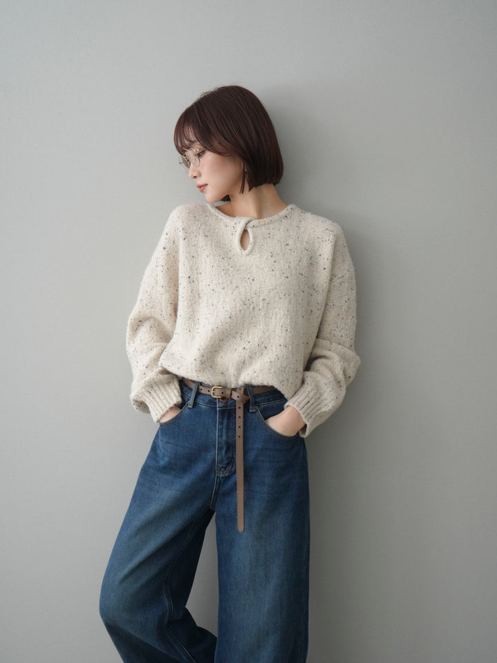 [SET]ツイストネックラメネップヤーンニットプルオーバー+ツイストネックラメネップヤーンニットプルオーバー(2set)