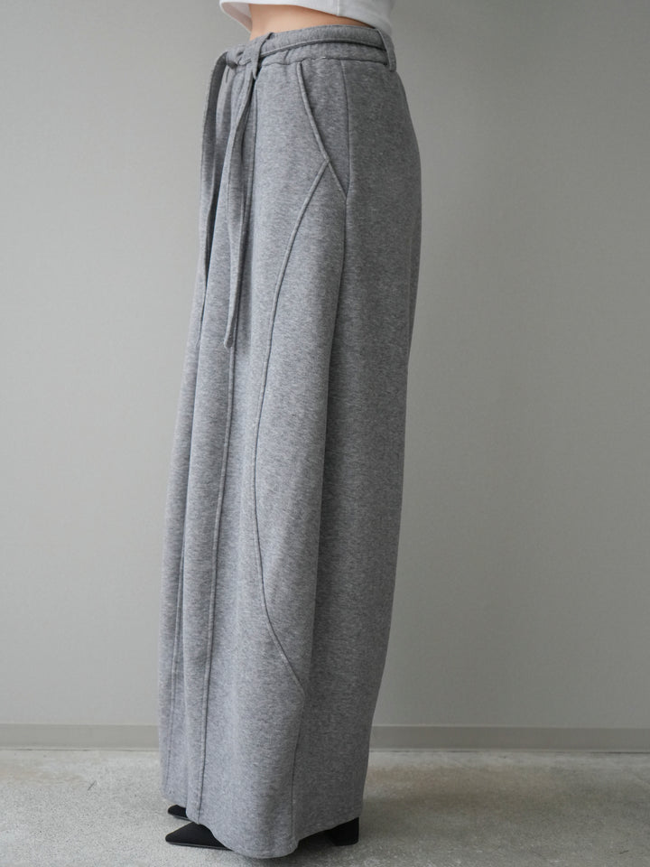 [予約]ウエストベルトカーブラインスエットパンツ/gray