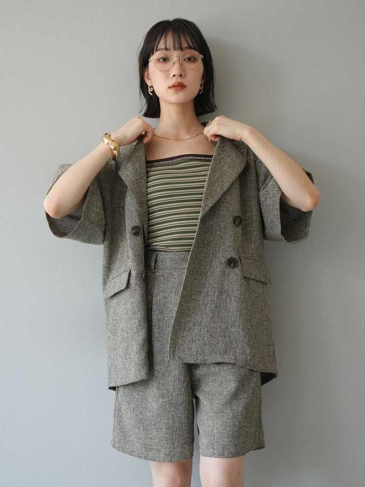 [SET]サマーツイードハーフジャケット+サマーツイードハーフパンツ(2set)