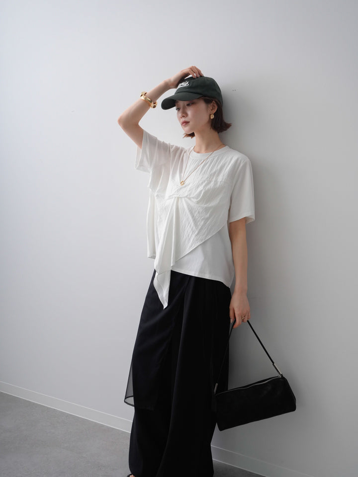 [予約]ラッフルドッキングTEE/white