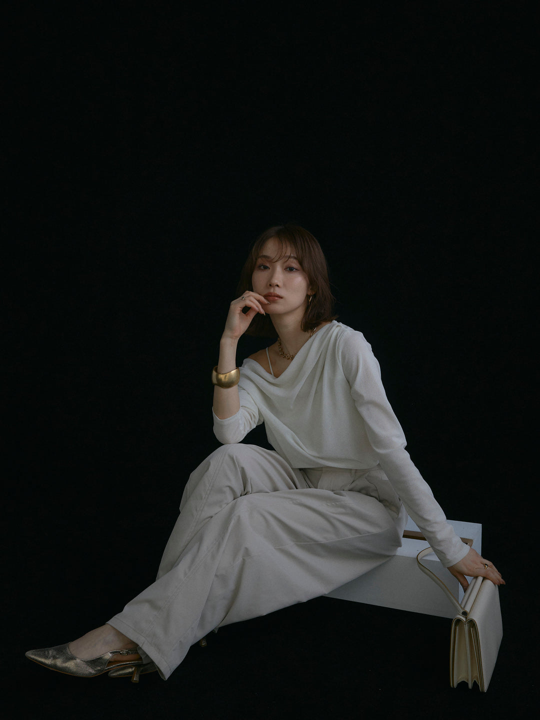 【Allure】[SET]シアーベロアタックデザイントップス+シアーベロアタックデザイントップス(2set)