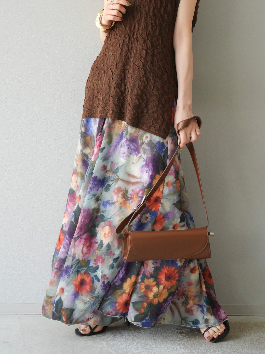 [預訂] 什錦印花喇叭裙/C