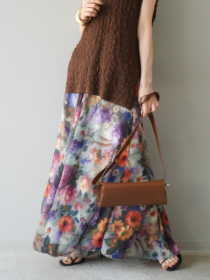 [預訂] 什錦印花喇叭裙/C